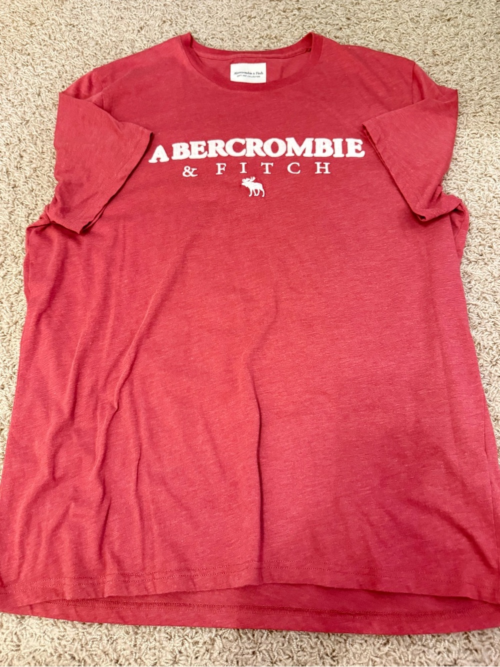 Abercrombie & Fitch Red Short Sleeve Logo Tee